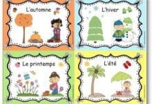ملصقات وصويرات باللغة الفرنسية لفائدة تلاميذ الابتدائي 3 03 Apprendre les 4 saisons en maternelle affichage des quatre saisons