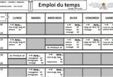 استعمال الزمن للسنة السادسة فرنسية وفق المنهاج المنقح 2 24 Capture