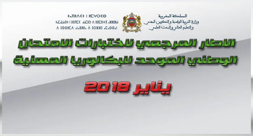 الإطارات المرجعية لاختبارات الامتحان الوطني الموحد للبكالوريا المهنية 2017-2018 3 25 6789809