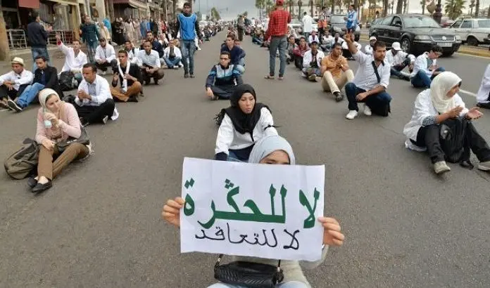 الأساتذة المتعاقدون يدخلون في اعتصام لمدة يومين بالرباط 3 082918 d8a7d984d8a3d8b3d8a7d8aad8b0d8a9 d8a7d984d985d8aad8b9d8a7d982d8afd988d986 d98ad8b9d8aad8b5d985d988d986 d981d98a d8a7d984d8b1d8a8d8a7