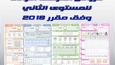 فروض المرحلة الأولى للمستوى الثاني 2018