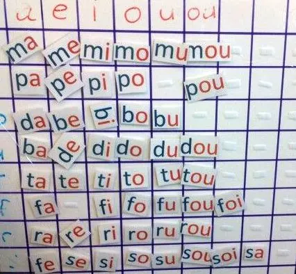 لوحات قرائية بالفرنسية 11 tableau des syllabes