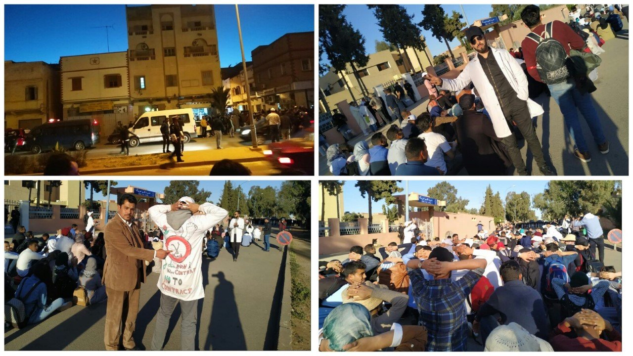 1553295846 631 بالصور..تدخل أمني في حق الأساتذة المتعاقدين بخريبكة