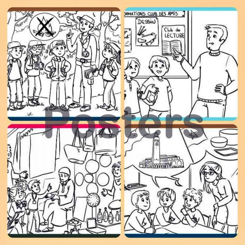 Posters d'expression orale (Mes apprentissages en français) - 3 et 4 AEP 12 صويرات التعبير الشفوي Posters du guide mes apprentissages en Français 3 et 4AP