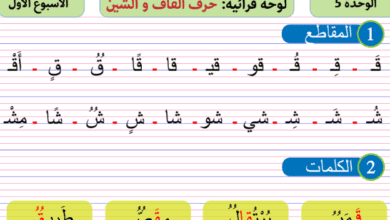 Screenshot 2020 03 30 لوحة قرائية بها مقاطع كلمات و جمل الوحدة 5 pdf