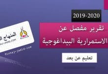 نموذج لتقرير عن فترة الاستمرارية البيداغوجية - تعليم عن بعد 6 تقرير مفصل عن عملية التعليم عن بعد