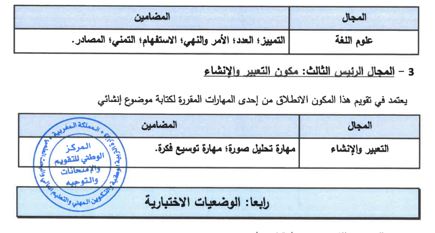 الأطر المرجعية المكيفة الخاصة بالامتحان الجهوي الموحد للسنة الأولى من سلك البكالوريا - دورة 2020​​