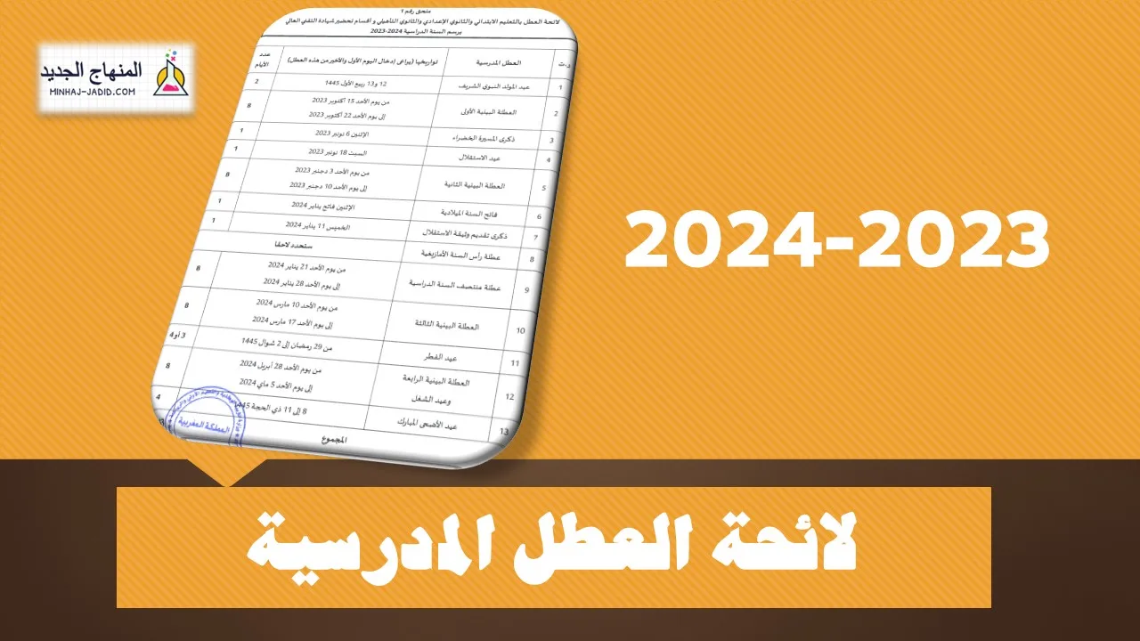 لائحة العطل المدرسية 2024 الجديدة والمعدلة Calendrier des Vacances Scolaires rectifié 10 العطل المدرسية في المغرب 2024 pdf