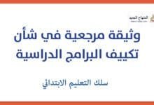 وثيقة مرجعية لتكييف البرامج الدراسية خاصة بالابتدائي - مديرية المناهج 6 مديرية المناهج وثيقة مرجعية تكييف البرامج الدراسية سلك الابتدائي 2024
