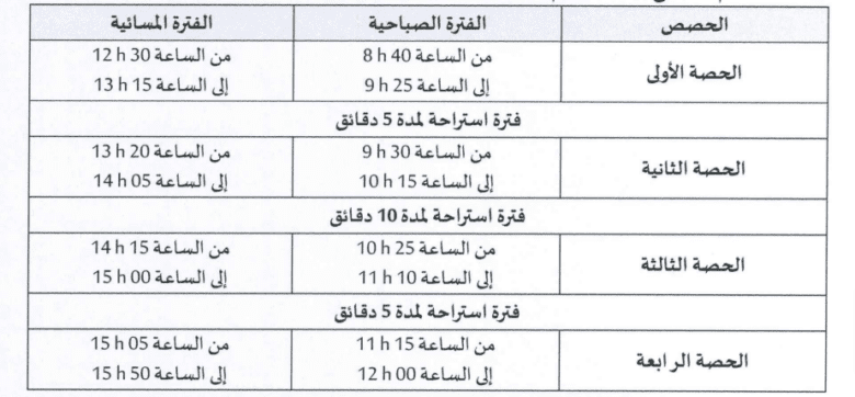 مذكرة أوقات الدراسة خلال رمضان 2024 2 توقيت رمضان في الاعدادي والتأهيلي