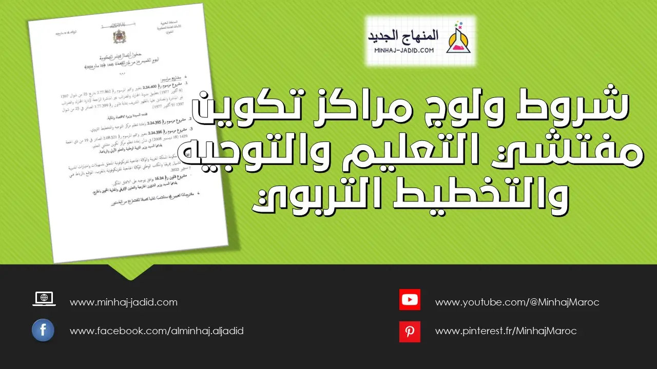 جديد مباريات ولوج التفتيش والتخطيط والتوجيه في المغرب 3 شروط جديدة لولوج مركز تكوين مفتشي التعليم