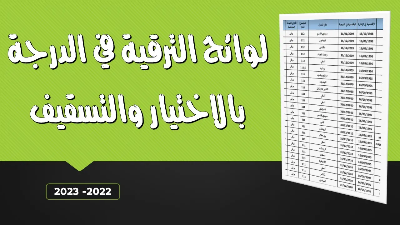 لوائح الترقية في الدرجة بالاختيار والتسقيف PDF - 2022 6 لوائح الترقية في الدرجة بالاختيار والتسقيف PDF - 2022