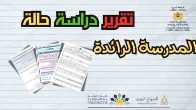 نموذ تقرير دراسة حالة word