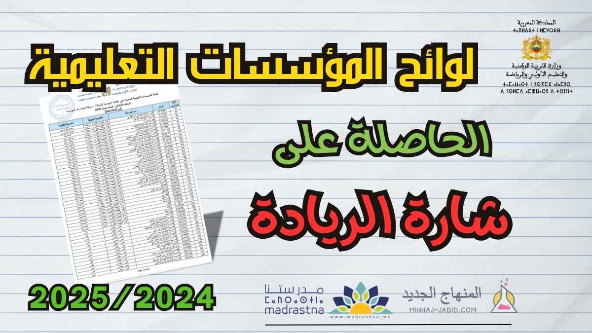 قائمة المؤسسات التعليمية الحاصلة على علامة "مؤسسة الريادة" – فوج 2024-2025 1 لوائح المؤسسات التعليمية الحاصلة على علامة (مؤسسة الريادة)